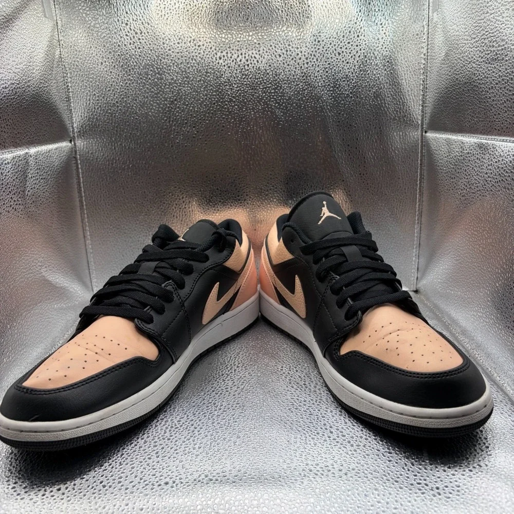 Size 12 Nike Air Jordan 1 Low Crimson Tint Black Mens Athletic Shoes 553558-034